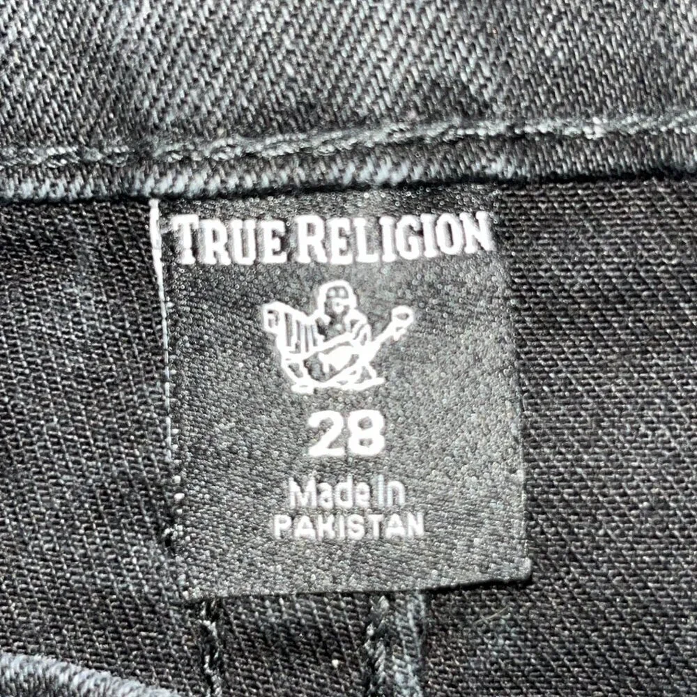 TRUE RELIGION RICKY FLAP - Relaxed Straight Black Denim Jeans - EUC - 28X31